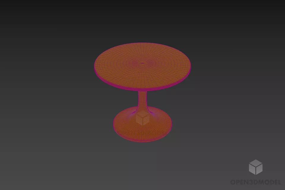 Glass Round Table Modernism Furniture 3d model 3
