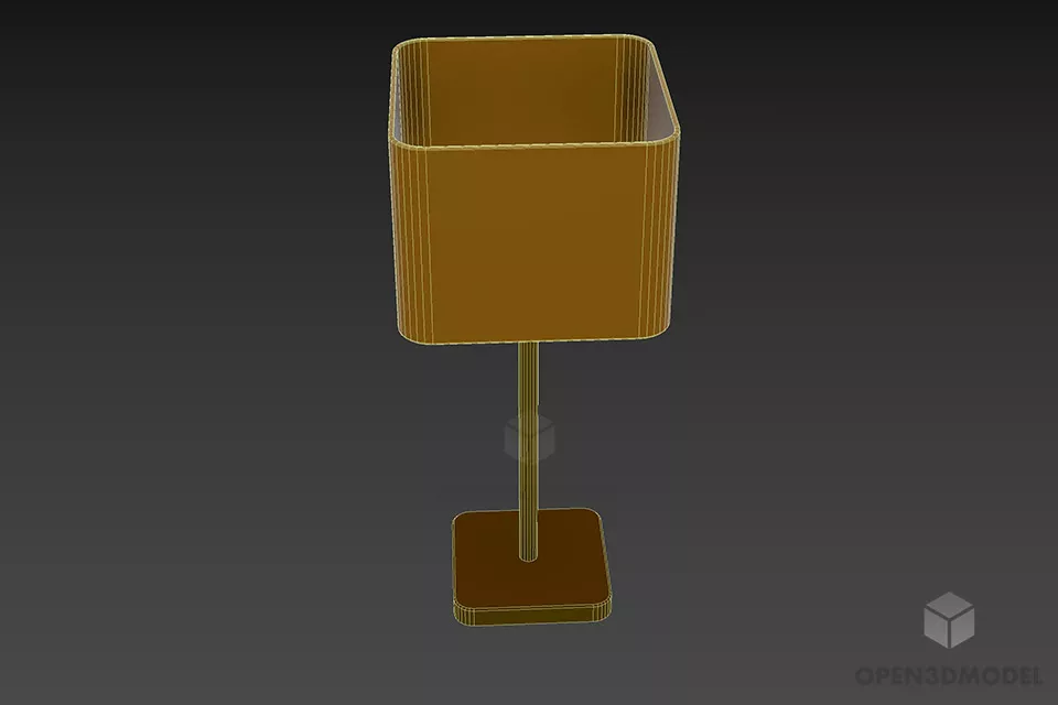 Luxurious Modern Hotel Table Lamp Rectangle Shape 3d model 3