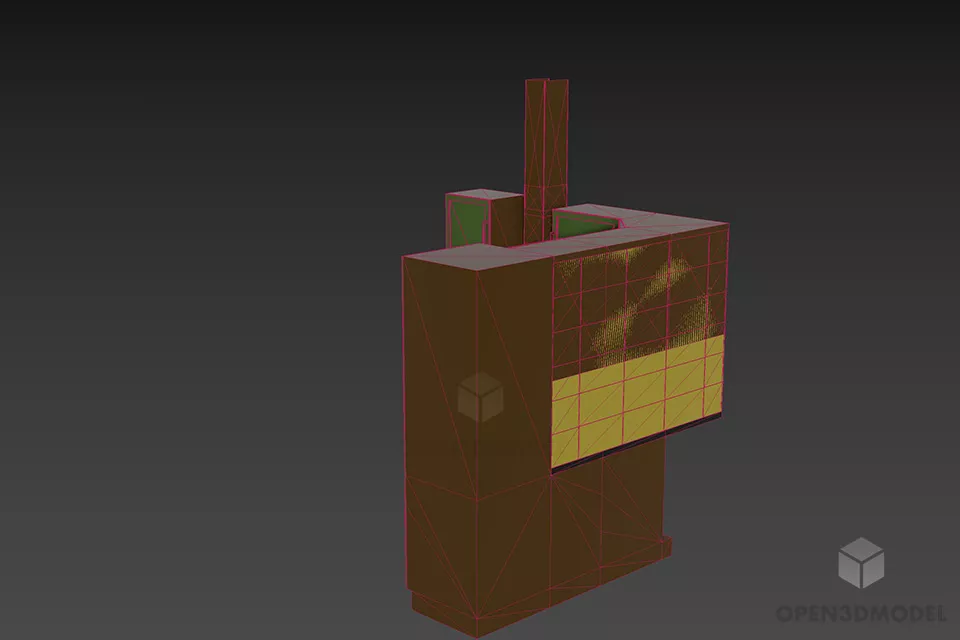 Corner Kitchen Mini With Oven 3d model 2