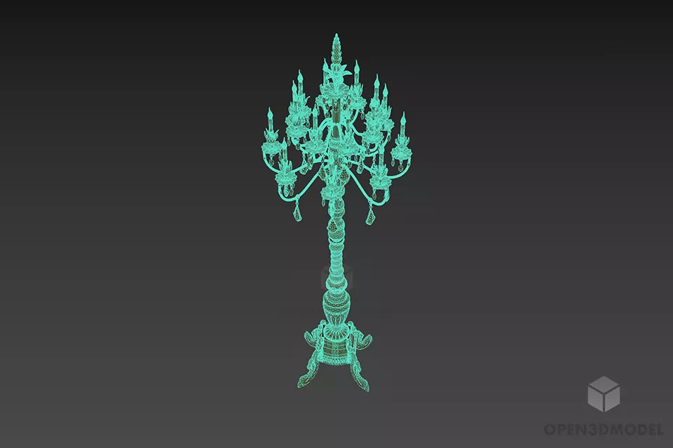 Boutique Torchere Lamp Baccara 3d model 3