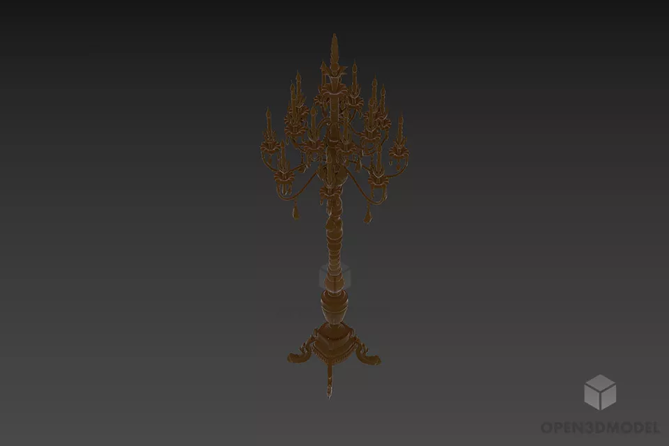 Glass Ceiling Lamp With Square Pile Shades 3d model
