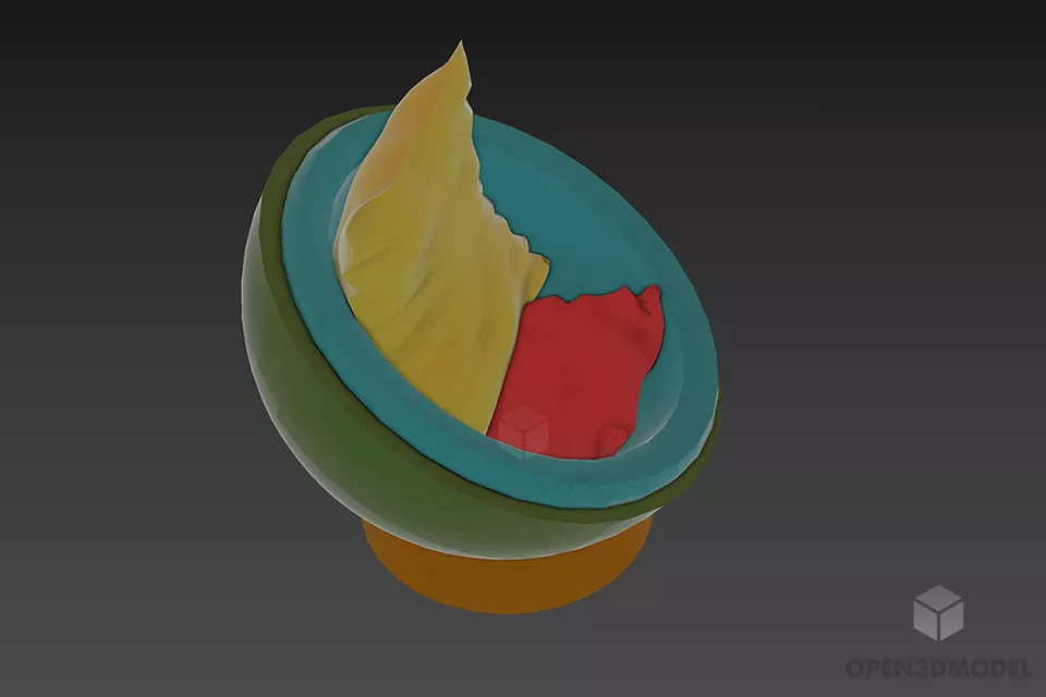 Simple Coffee Chair With Thin Seat 3d model