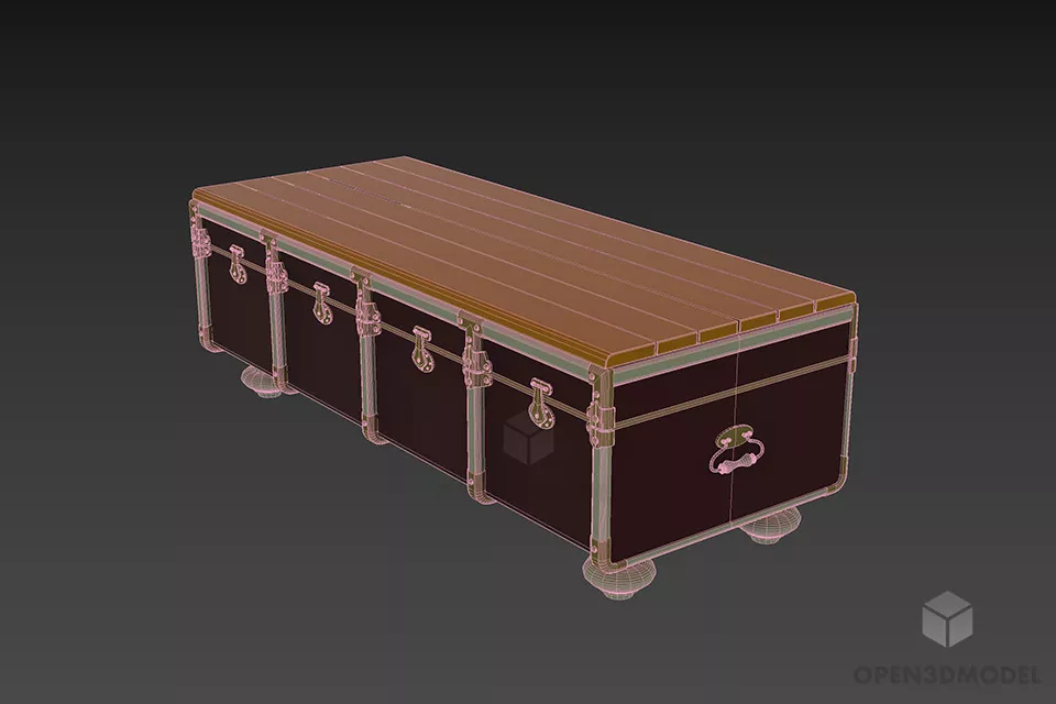 Chest Bench 3d model 2