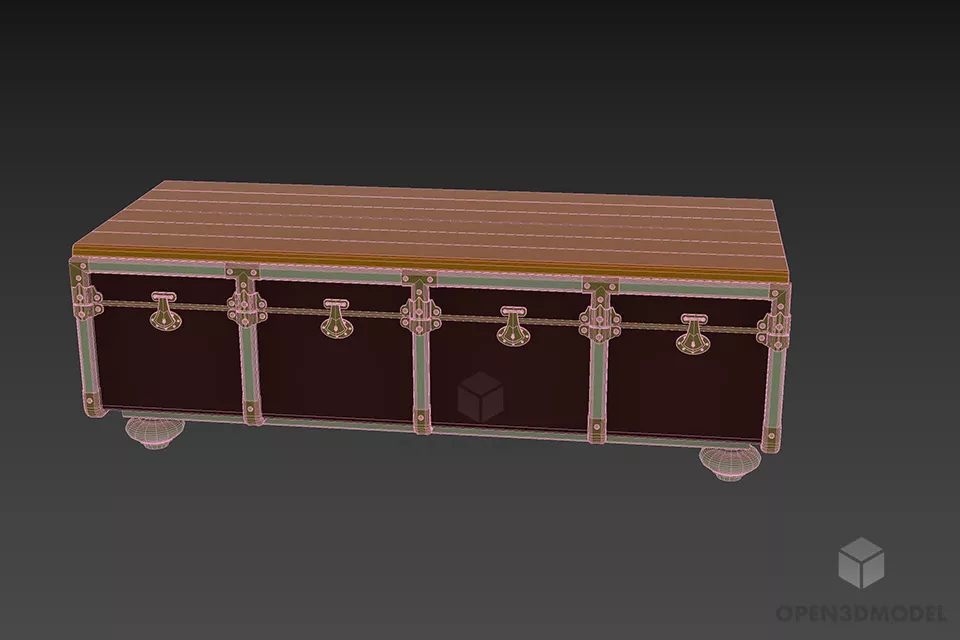 Chest Bench 3d model 3