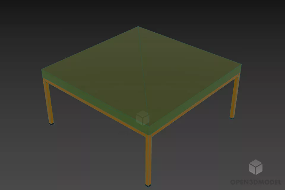 Rectangular Table, Coffee Table 3d model 2