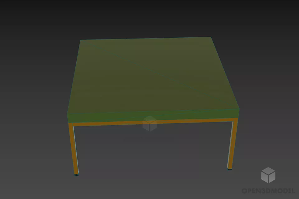 Rectangular Table, Coffee Table 3d model 3