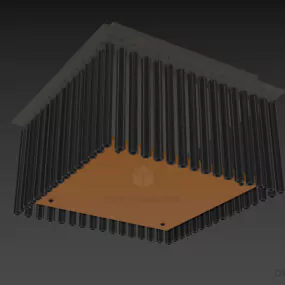 Modern Square Lamp With Glass Fiber Effects 3d model