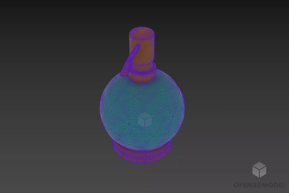 Bathroom Spray Bottle On Holder 3d model 2