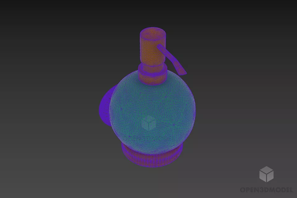 Bathroom Spray Bottle On Holder 3d model 3