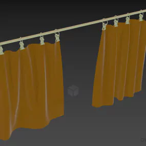 Textures Curtain With Rail 3d model