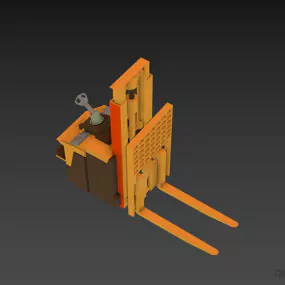 Forklift Yellow Painted 3d model