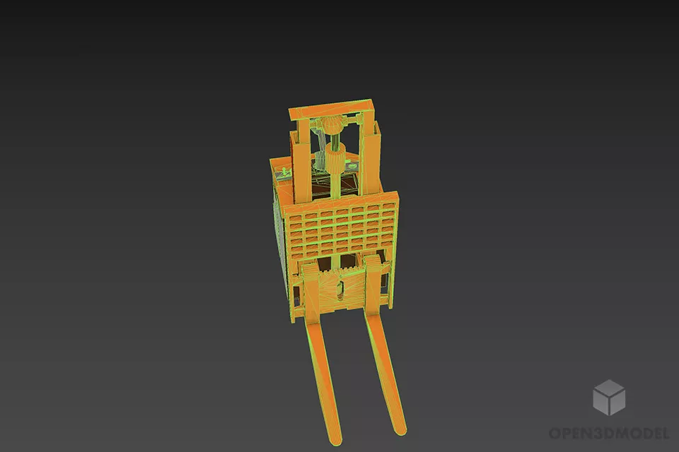 Forklift Yellow Painted 3d model 3
