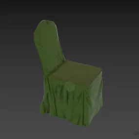 Restaurant Chair With Red Cover Cloth 3d model
