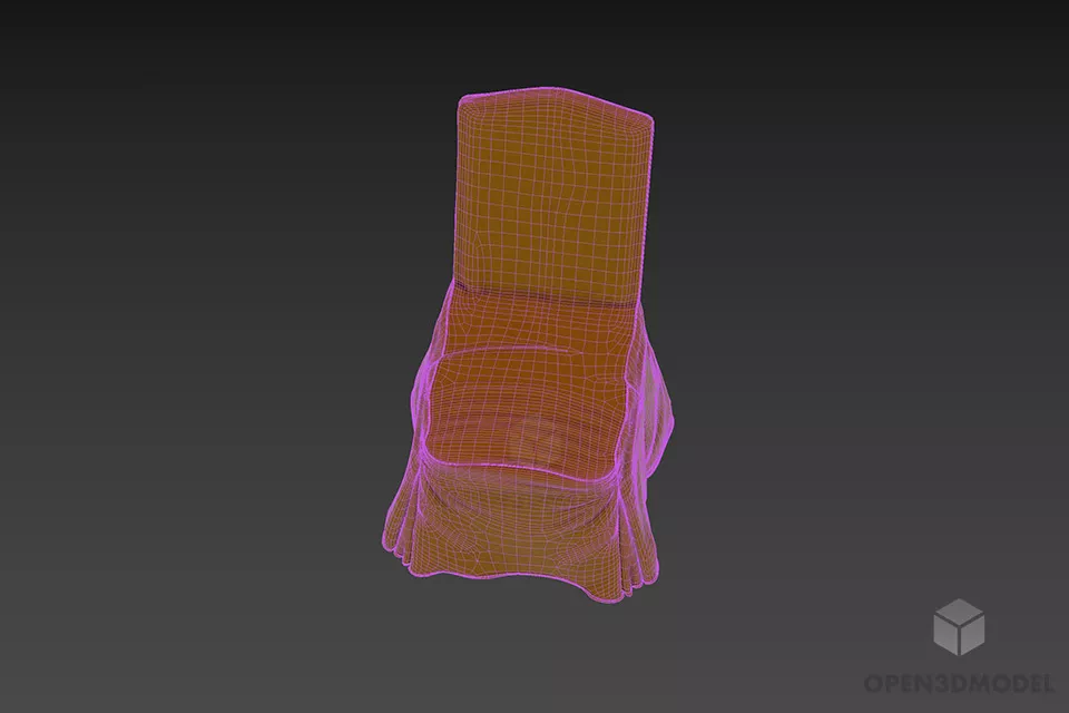 Chair With Cover Cloth For Party 3d model 3