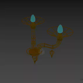 Boutique Sconce Lamp With Candles Bulb 3d model