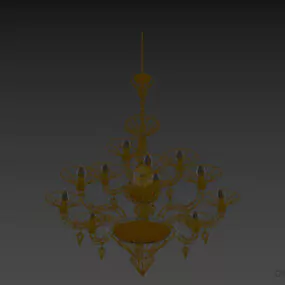 Boutique Ceiling Lamp With Candles Bulb 3d model