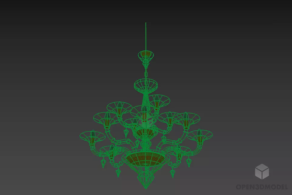Boutique Ceiling Lamp With Candles Bulb 3d model 3