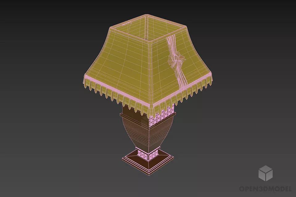 Hotel Lamp Ceramic Vase Stand 3d model 2