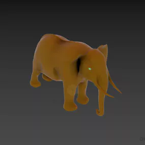 Figurine Elephant With Horn 3d model