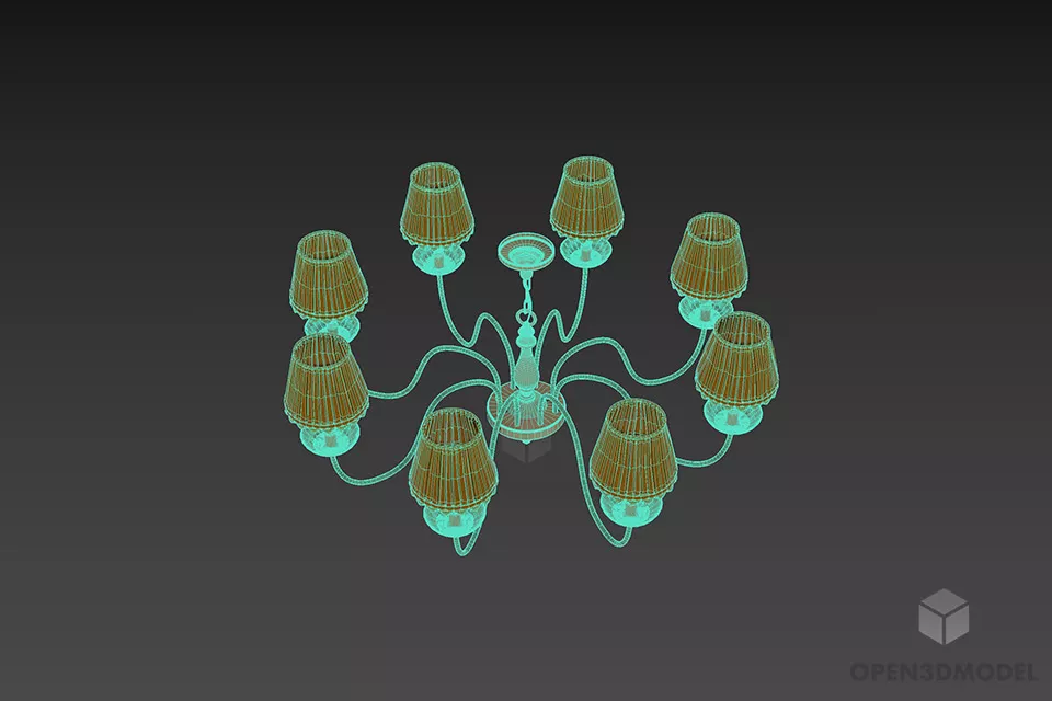 Antique Pendant Lamp Paralum 3d model 2