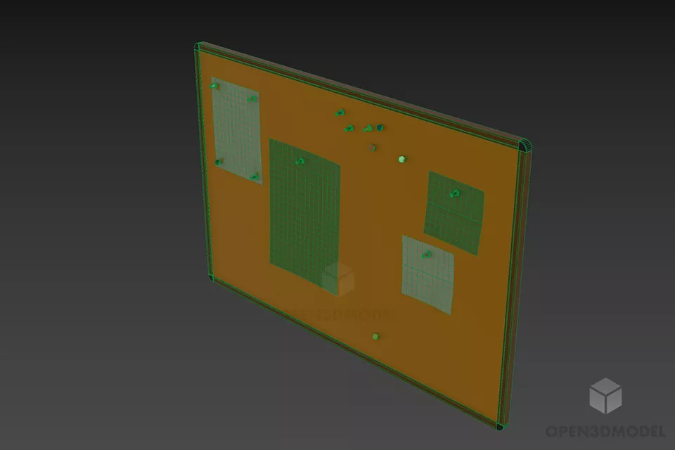 Cork Board Information 3d model 2