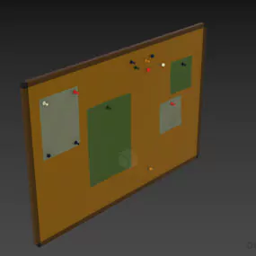 Cork Board Information 3d model