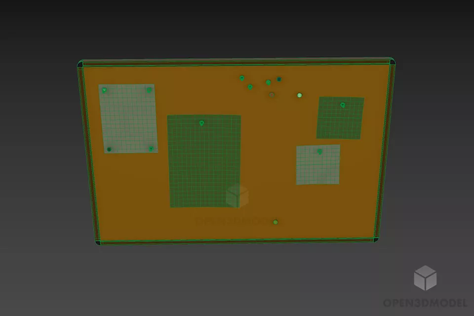 Cork Board Information 3d model 3