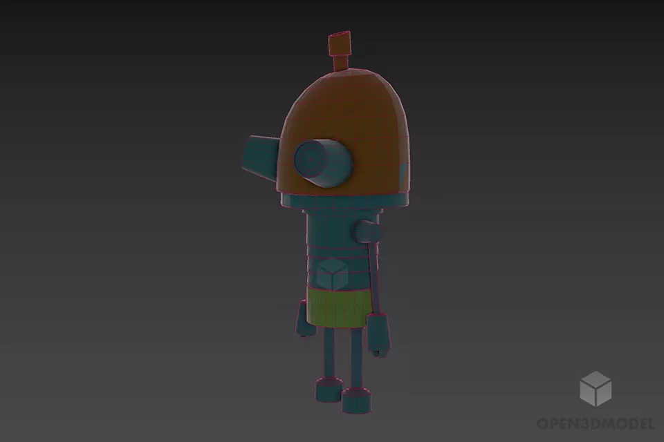 Rust Robot Machinic Character 3d model 2