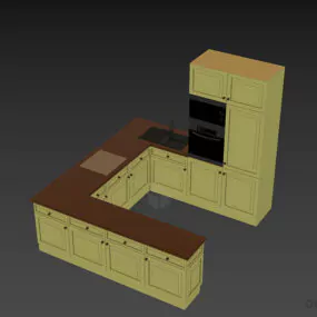 Kitchen Cabinet With Open Cabinet 3d model