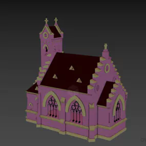 European Church Lutheran Building 3d model