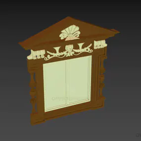 Window Carved Frame Antique Style 3d model