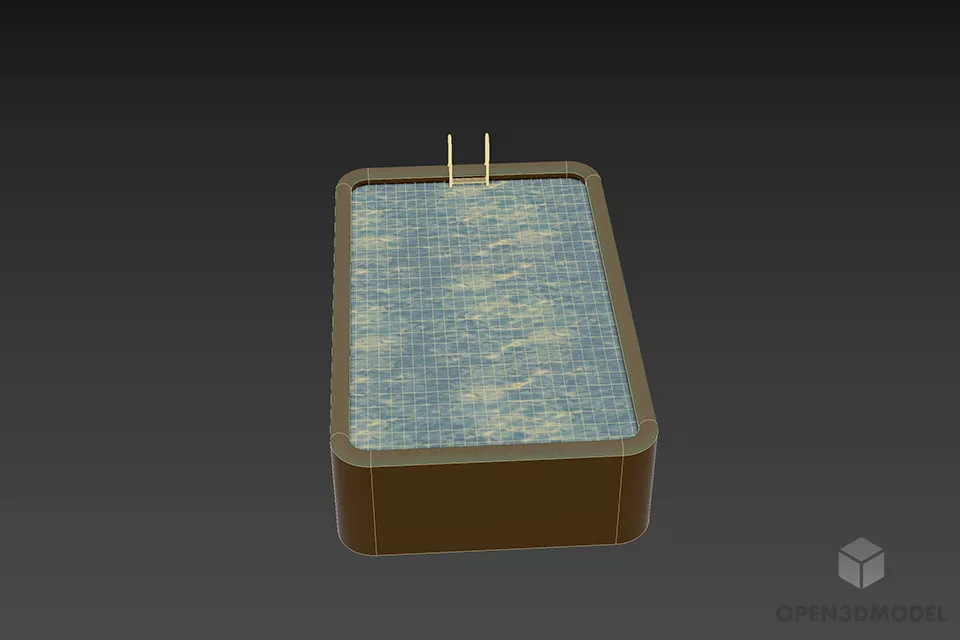 Outdoor Rectangular Portable Pool 3d model 3
