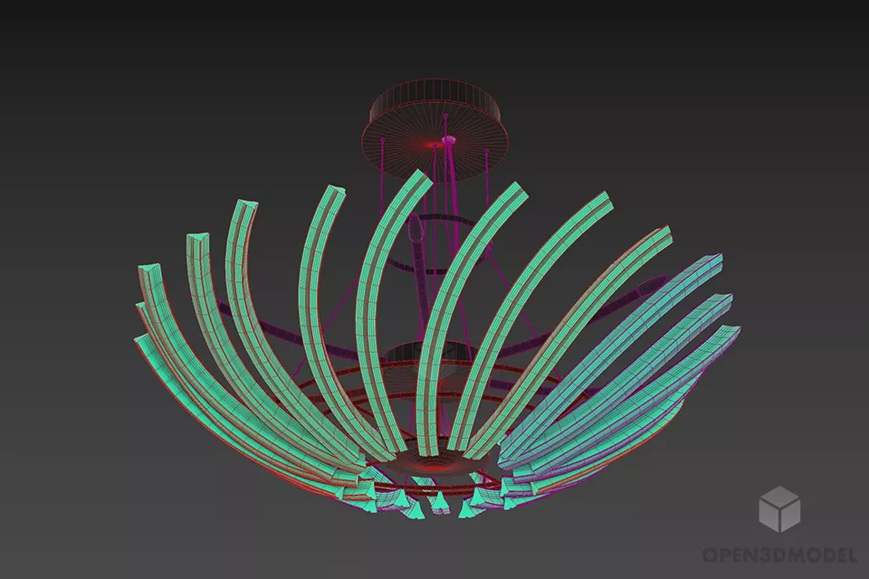Pendant Lamp Orion With Propeller Style 3d model 3