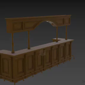 Boutique Bar Rack Cabinet 3d model