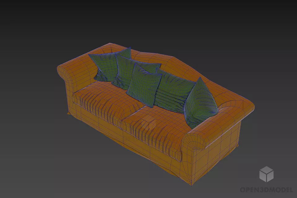 Textile Upholstered Sofa Maloner 3d model 2