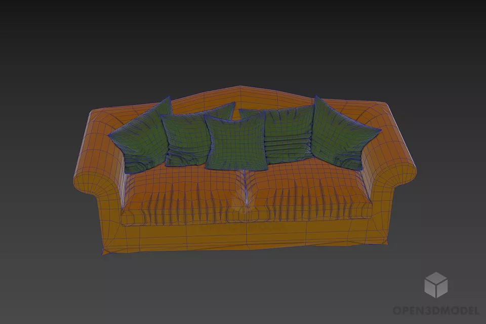 Textile Upholstered Sofa Maloner 3d model 3
