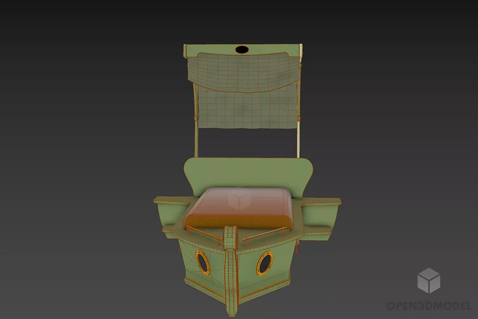 Creative Kid Bed Boat Shape 3d model 3