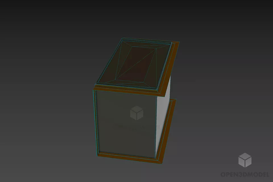 Modern Glass Fireplace With Log Fire 3d model 3