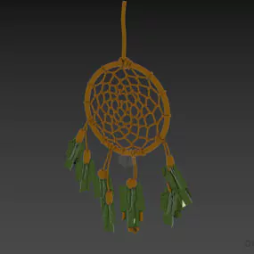 Feathers Dreamcatcher Decoration 3d model