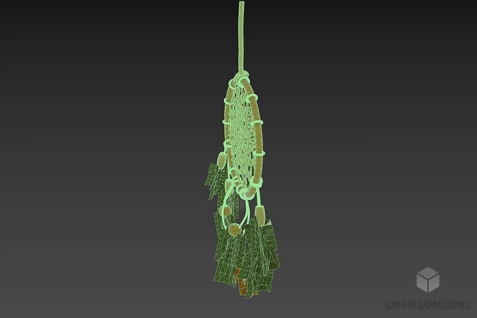 Feathers Dreamcatcher Decoration 3d model 3