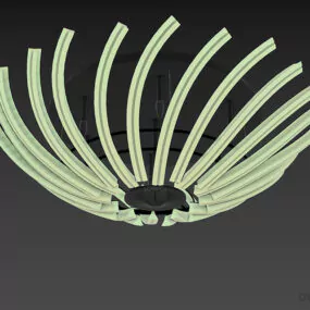Round Pendant Lamp With Twist Shade 3d model