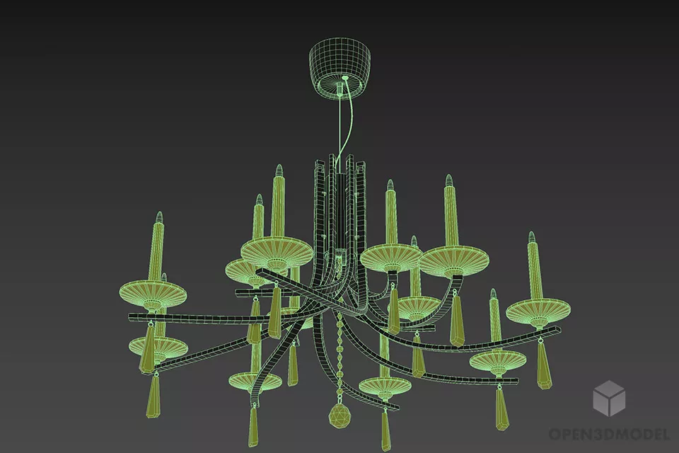 Elegant Orion Pendant Lamp 3d model 2