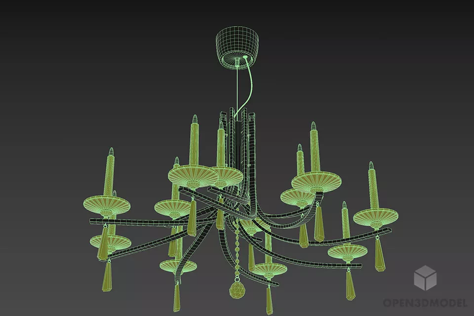 Elegant Orion Pendant Lamp 3d model 3