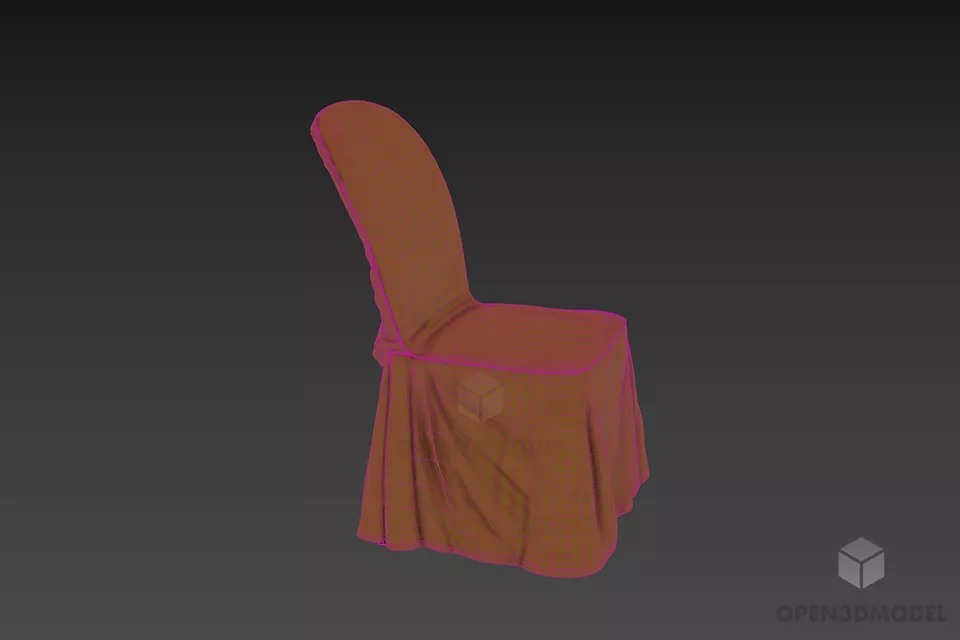 Restaurant Chair With Bow Tie 3d model 3