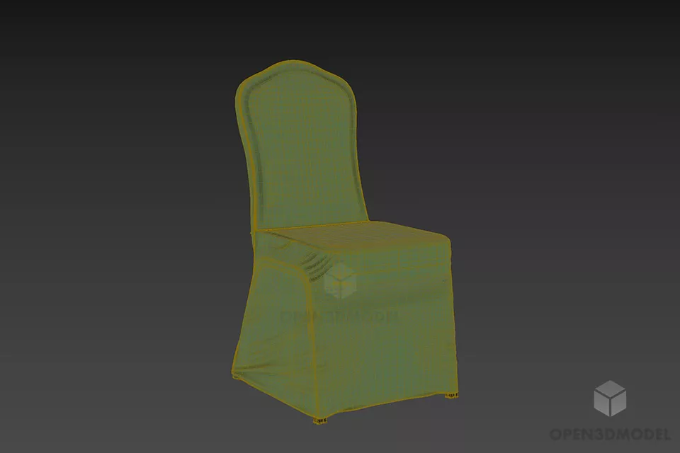 Party Chair, Restaurant Chair With Cloth Cover 3d model 2