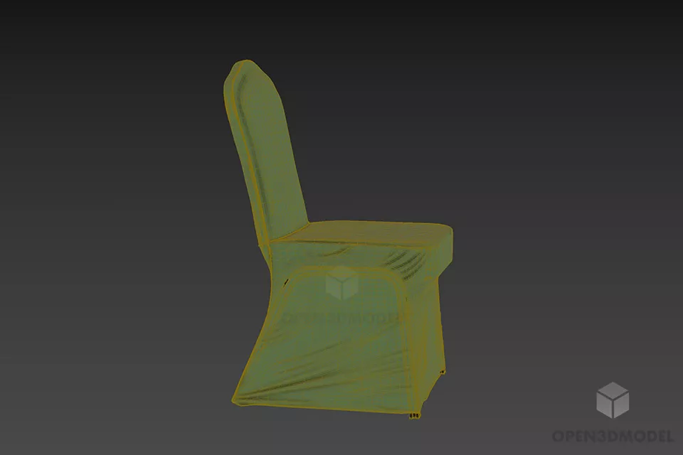 Party Chair, Restaurant Chair With Cloth Cover 3d model 3