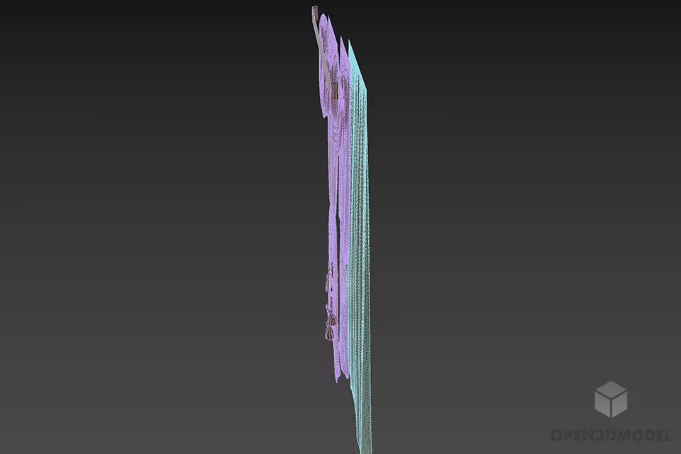 Curved Curtain Boutique Style 3d model 2