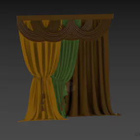 Curved Curtain Boutique Style 3d model