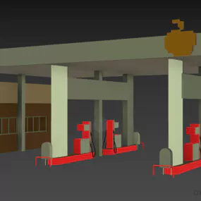 Gas Oil Station Building 3d model