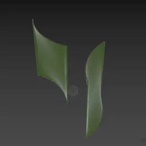 Curved Textile Screen Office 3d model